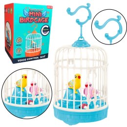 Klatka Z Ptaszkami Na Baterie Światła Dźwięki Niebieska LEAN TOYS