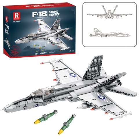 Klocki Konstrukcyjne Myśliwiec F-16 Fighting Falcon 1427el LEAN Toys Klocki Konstrukcyjne Myśliwiec F-16 Fighting Falcon 1427el LEAN Toys