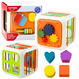 Kostka Sensoryczna Edukacyjna Dla Dzieci Sorter Elastyczne Przęsła Kolorowa LEAN Toys