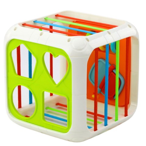 Kostka Sensoryczna Edukacyjna Dla Dzieci Sorter Elastyczne Przęsła Kolorowa LEAN Toys Kostka Sensoryczna Edukacyjna Dla Dzieci Sorter Elastyczne Przęsła Kolorowa LEAN Toys