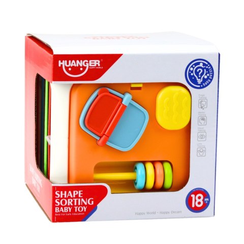 Kostka Sensoryczna Edukacyjna Dla Dzieci Sorter Elastyczne Przęsła Kolorowa LEAN Toys Kostka Sensoryczna Edukacyjna Dla Dzieci Sorter Elastyczne Przęsła Kolorowa LEAN Toys