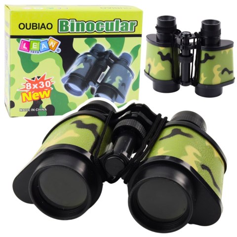Lornetka Dla Dzieci Mała Poręczna Sznurek Kamuflaż Moro 8x30 LEAN TOYS Lornetka Dla Dzieci Mała Poręczna Sznurek Kamuflaż Moro 8x30 LEAN TOYS