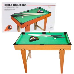 Mini Stół Do Bilarda Drewniany Bile Kije Trójkąt Kreda LEAN Toys