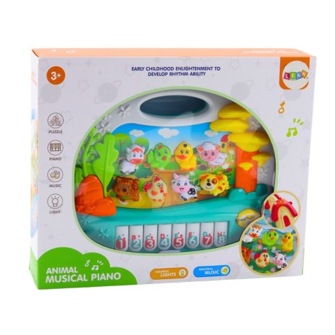 Pianinko Edukacyjne Interaktywne Dla Malucha Odgłosy Zwierząt LEAN Toys Pianinko Edukacyjne Interaktywne Dla Malucha Odgłosy Zwierząt LEAN Toys