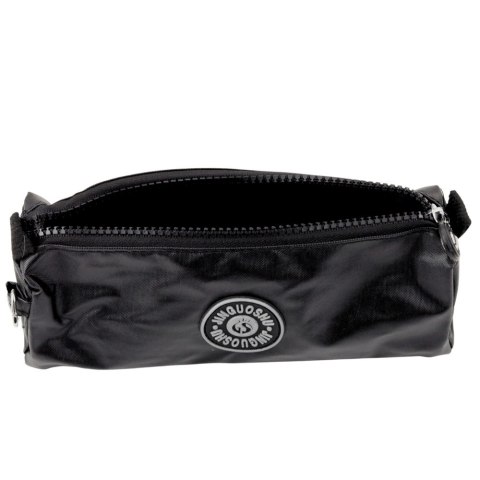 Piórnik Szkolny Organizer Jednokomorowy Czarny 21,5cm LEAN Piórnik Szkolny Organizer Jednokomorowy Czarny 21,5cm LEAN