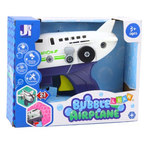 Pistolet Do Baniek Mydlanych Samolot do Skręcania Płyny Śrubokręt 2w1 LEAN Toys Pistolet Do Baniek Mydlanych Samolot do Skręcania Płyny Śrubokręt 2w1 LEAN Toys
