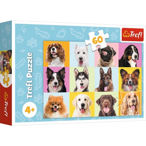 Puzzles - "60" - Słodkie psiaki / Trefl 17374 Trefl Puzzle Puzzles - "60" - Słodkie psiaki / Trefl 17374 Trefl Puzzle