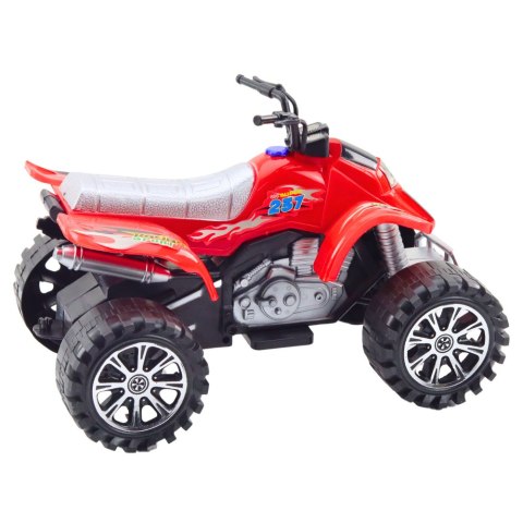 Quad Terenowy Z Napędem Bieżnikowane Koła Czerwony LEAN Toys Quad Terenowy Z Napędem Bieżnikowane Koła Czerwony LEAN Toys