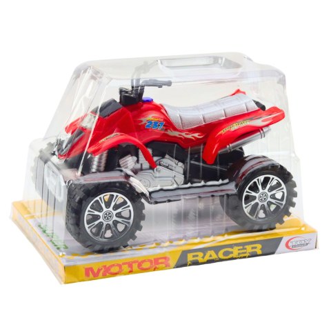 Quad Terenowy Z Napędem Bieżnikowane Koła Czerwony LEAN Toys Quad Terenowy Z Napędem Bieżnikowane Koła Czerwony LEAN Toys