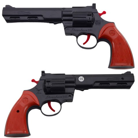 Rewolwer Na Kapiszony Pistolet Rekwizyt Dźwięk Strzału Czarny LEAN TOYS