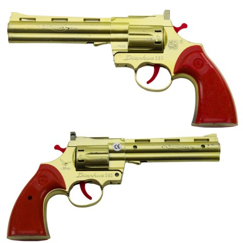 Rewolwer Na Kapiszony Pistolet Rekwizyt Dźwięk Strzału Złoty LEAN TOYS Rewolwer Na Kapiszony Pistolet Rekwizyt Dźwięk Strzału Złoty LEAN TOYS