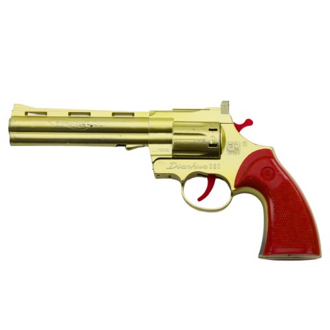 Rewolwer Na Kapiszony Pistolet Rekwizyt Dźwięk Strzału Złoty LEAN TOYS Rewolwer Na Kapiszony Pistolet Rekwizyt Dźwięk Strzału Złoty LEAN TOYS