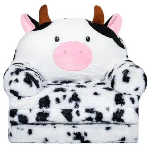 Rozkładany Fotel Dla Dziecka Krowa 3 Poziomowy Biało Czarny 50x50cm LEAN Toys Rozkładany Fotel Dla Dziecka Krowa 3 Poziomowy Biało Czarny 50x50cm LEAN Toys