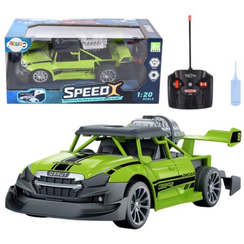 Samochód Zdalnie Sterowany RC 1:20 Światła Efekt Dymny Zielony LEAN Toys Samochód Zdalnie Sterowany RC 1:20 Światła Efekt Dymny Zielony LEAN Toys