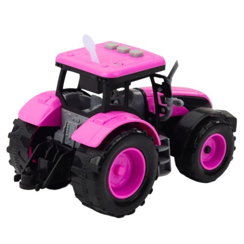 Traktor Farmerski Rolniczy Na Baterie Światła Dźwięki Różowy LEAN Toys Traktor Farmerski Rolniczy Na Baterie Światła Dźwięki Różowy LEAN Toys