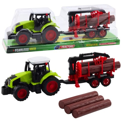 Traktor Rolniczy Z Przyczepą HDS Do Transportu Drewna Bale LEAN Toys Traktor Rolniczy Z Przyczepą HDS Do Transportu Drewna Bale LEAN Toys