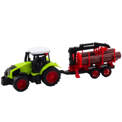 Traktor Rolniczy Z Przyczepą HDS Do Transportu Drewna Bale LEAN Toys Traktor Rolniczy Z Przyczepą HDS Do Transportu Drewna Bale LEAN Toys
