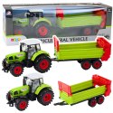 Traktor Z Przyczepką Napęd Frykcyjny Otwierana Maska Drzwi Zielony LEAN Toys