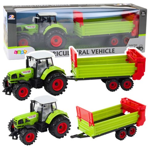 Traktor Z Przyczepką Napęd Frykcyjny Otwierana Maska Drzwi Zielony LEAN Toys Traktor Z Przyczepką Napęd Frykcyjny Otwierana Maska Drzwi Zielony LEAN Toys