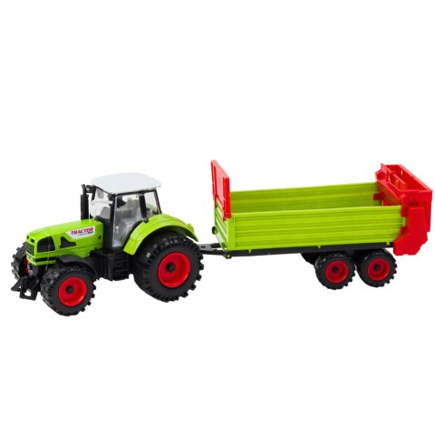 Traktor Z Przyczepką Napęd Frykcyjny Otwierana Maska Drzwi Zielony LEAN Toys Traktor Z Przyczepką Napęd Frykcyjny Otwierana Maska Drzwi Zielony LEAN Toys