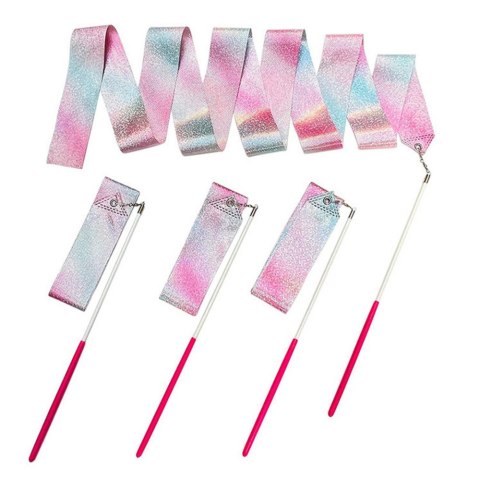 Wstążka Gimnastyczna Do Tańca Ćwiczeń Róż Fiolet Błękit Błyszcząca 205x5cm LEAN TOYS Wstążka Gimnastyczna Do Tańca Ćwiczeń Róż Fiolet Błękit Błyszcząca 205x5cm LEAN TOYS