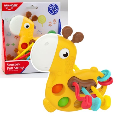 Zabawka Sensoryczna Żyrafa Do Przeciągania Sznureczków Żółta LEAN TOYS Zabawka Sensoryczna Żyrafa Do Przeciągania Sznureczków Żółta LEAN TOYS