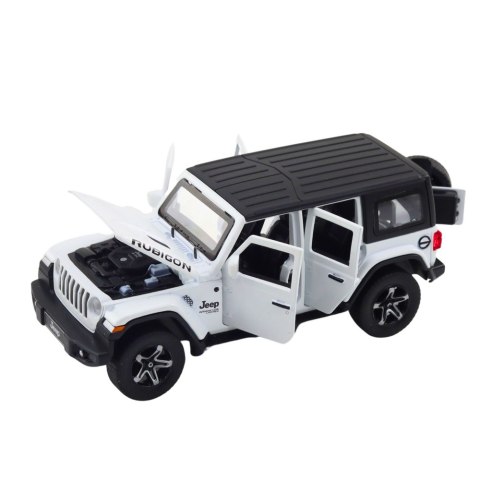Zestaw Auto Terenowe Kamper Metalowe Napęd Światła Dźwięki Biały 1:32 LEAN Toys Zestaw Auto Terenowe Kamper Metalowe Napęd Światła Dźwięki Biały 1:32 LEAN Toys