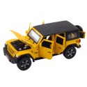 Zestaw Auto Terenowe Kamper Metalowe Napęd Światła Dźwięki Żółte 1:32 LEAN Toys