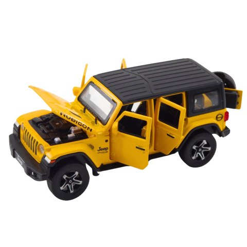 Zestaw Auto Terenowe Kamper Metalowe Napęd Światła Dźwięki Żółte 1:32 LEAN Toys Zestaw Auto Terenowe Kamper Metalowe Napęd Światła Dźwięki Żółte 1:32 LEAN Toys