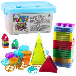 Zestaw Klocki Magnetyczne W Walizce Kolorowe 57 El LEAN Toys