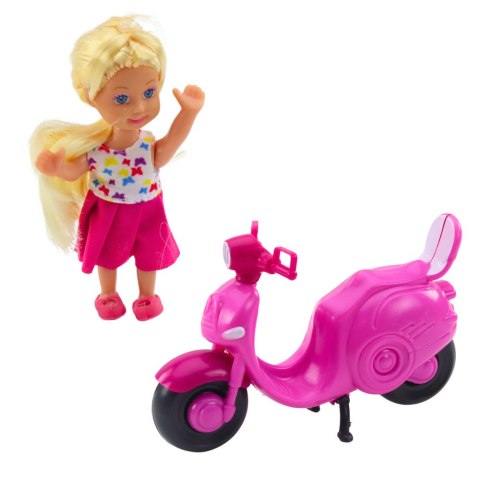 Zestaw Mini Laleczka Lalka Skuter Kask Różowy LEAN TOYS Zestaw Mini Laleczka Lalka Skuter Kask Różowy LEAN TOYS