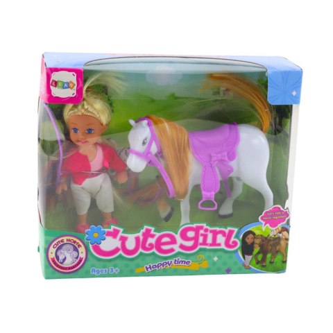 Zestaw Mini Laleczka Z Koniem Strój Jeździecki Siodło LEAN Toys Zestaw Mini Laleczka Z Koniem Strój Jeździecki Siodło LEAN Toys