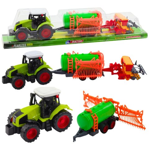 Zestaw Traktor Rolniczy Farmerski Cysterna Zgrabiarka LEAN Toys Zestaw Traktor Rolniczy Farmerski Cysterna Zgrabiarka LEAN Toys