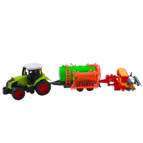 Zestaw Traktor Rolniczy Farmerski Cysterna Zgrabiarka LEAN Toys Zestaw Traktor Rolniczy Farmerski Cysterna Zgrabiarka LEAN Toys