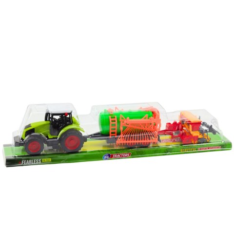 Zestaw Traktor Rolniczy Farmerski Cysterna Zgrabiarka LEAN Toys Zestaw Traktor Rolniczy Farmerski Cysterna Zgrabiarka LEAN Toys