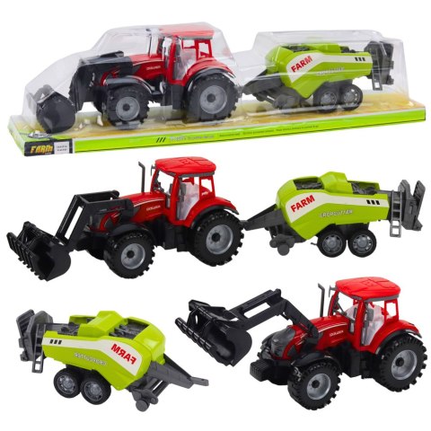 Zestaw Traktor Z Ładowaczem i Prasą Rolniczą Czerwony LEAN Toys Zestaw Traktor Z Ładowaczem i Prasą Rolniczą Czerwony LEAN Toys