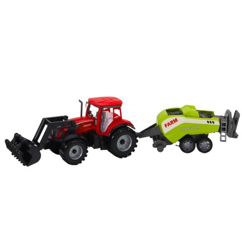 Zestaw Traktor Z Ładowaczem i Prasą Rolniczą Czerwony LEAN Toys Zestaw Traktor Z Ładowaczem i Prasą Rolniczą Czerwony LEAN Toys