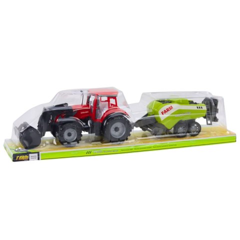 Zestaw Traktor Z Ładowaczem i Prasą Rolniczą Czerwony LEAN Toys Zestaw Traktor Z Ładowaczem i Prasą Rolniczą Czerwony LEAN Toys