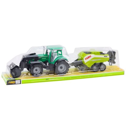 Zestaw Traktor Z Ładowaczem i Prasą Rolniczą Zielony LEAN Toys Zestaw Traktor Z Ładowaczem i Prasą Rolniczą Zielony LEAN Toys