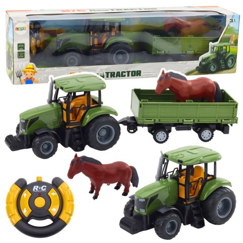 Zestaw Traktor Z Przyczepą i Koniem Zdalnie Sterowany RC LEAN Toys Zestaw Traktor Z Przyczepą i Koniem Zdalnie Sterowany RC LEAN Toys