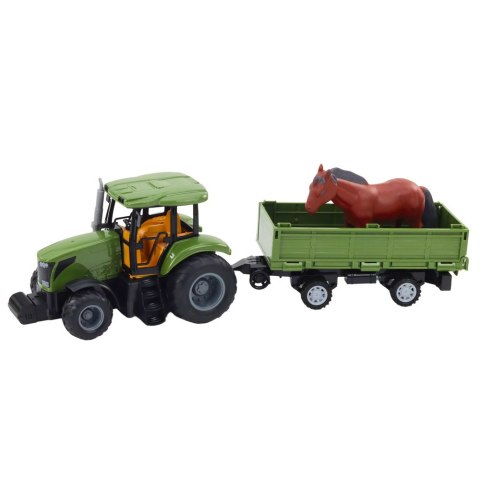 Zestaw Traktor Z Przyczepą i Koniem Zdalnie Sterowany RC LEAN Toys Zestaw Traktor Z Przyczepą i Koniem Zdalnie Sterowany RC LEAN Toys