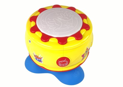 Duży Interaktywny Bębenek Muzyczny Światełka 19 cm LEAN Toys Duży Interaktywny Bębenek Muzyczny Światełka 19 cm LEAN Toys