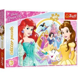Puzzle - 100 Glitter - Wspomnienia Belli i Arielki Trefl 14819 Trefl Puzzle