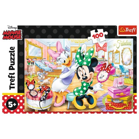 Puzzle - 100 - Minnie w salonie kosmetycznym - Disney Minnie 16387 Trefl Puzzle Puzzle - 100 - Minnie w salonie kosmetycznym - Disney Minnie 16387 Trefl Puzzle