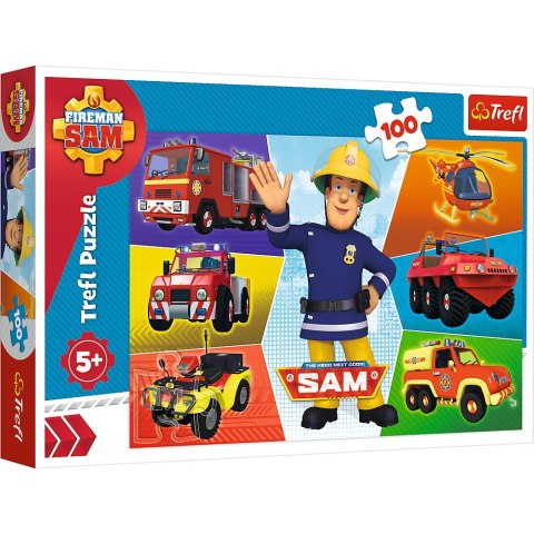 Puzzle - 100 - Pojazdy Strażaka Sama - Prism A and D Fireman Sam 16354 Trefl Puzzle