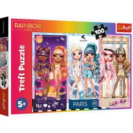 Puzzle - 100 - Tęczowe laleczki - MGA Rainbow high Trefl 16444 Trefl Puzzle