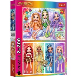 Puzzle - 2x200 - Tęczowe lalki / MGA Rainbow high Trefl 13335 Trefl Puzzle