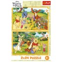 Puzzle - 2x24 - Dzień w ogrodzie - Disney Winnie the Pooh Trefl 34436 Trefl Puzzle