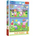 Puzzle - 2x24 - Peppa na placu zabaw - Peppa Pig 34435 Trefl Puzzle