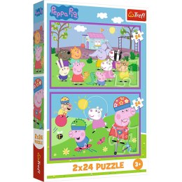 Puzzle - 2x24 - Peppa na placu zabaw - Peppa Pig 34435 Trefl Puzzle